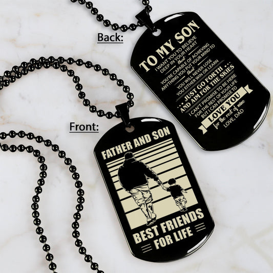HM12 - Customizabled Double Sided Dog Tag Father And Son Best Friends For Life
