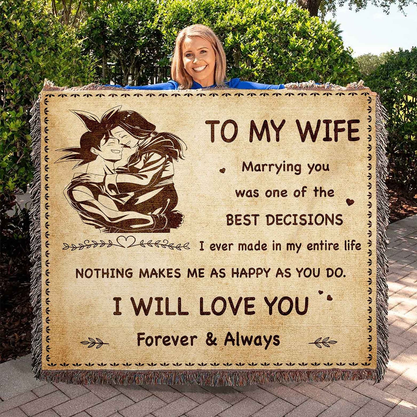 to my wife woven blanket marrying you was one of the best decision gift for your wife