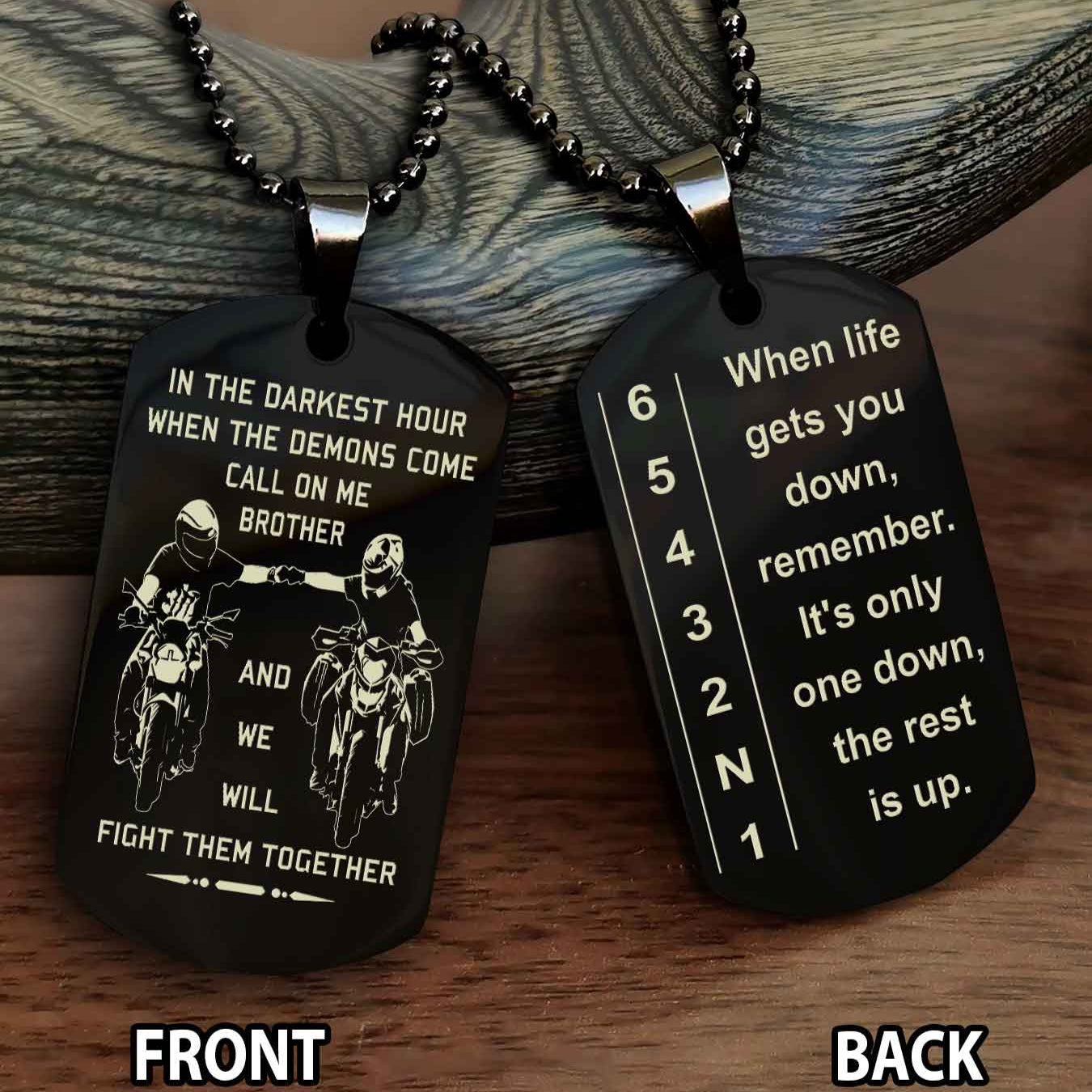 Sportbike Dog tag-When life gets you down, remember. It’s only one down, the rest is up