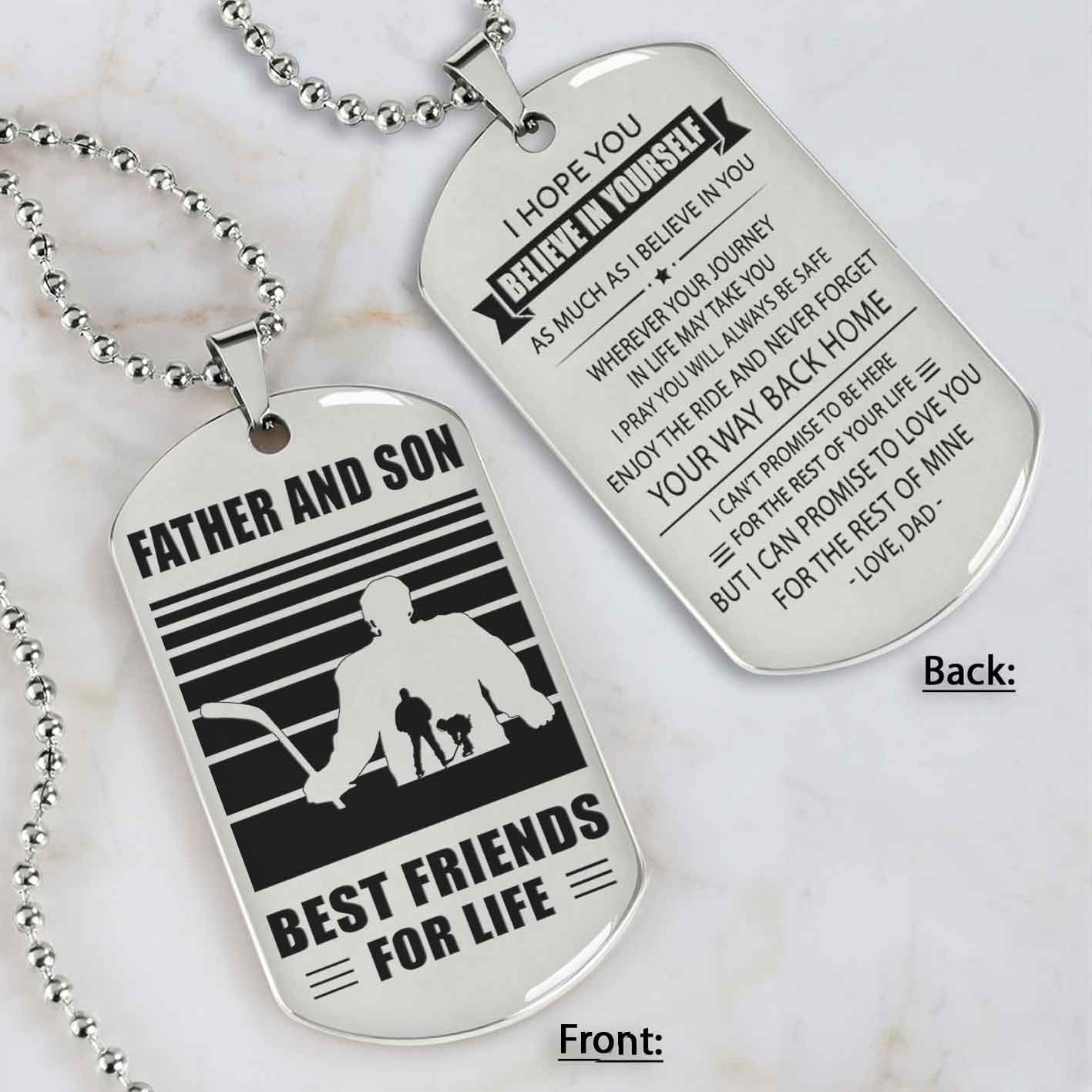 silver version basketball personalized double sided dog tag father and son best friends for life message on the back side