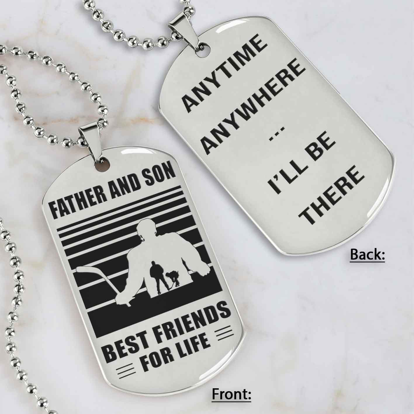 silver version basketball personalized double sided dog tag father and son best friends for life message on the back side