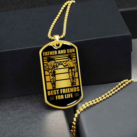 Military Chain Silver Plated 18K Gold Plated Father And Son Best Friend For Life Gift For Your Son