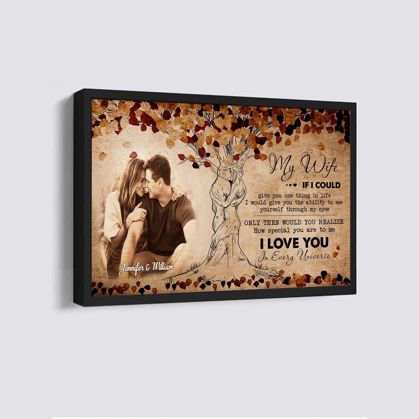 valentines gifts-poster canvas-custom image- husband to wife- marrying you was one of the best decision i ever made