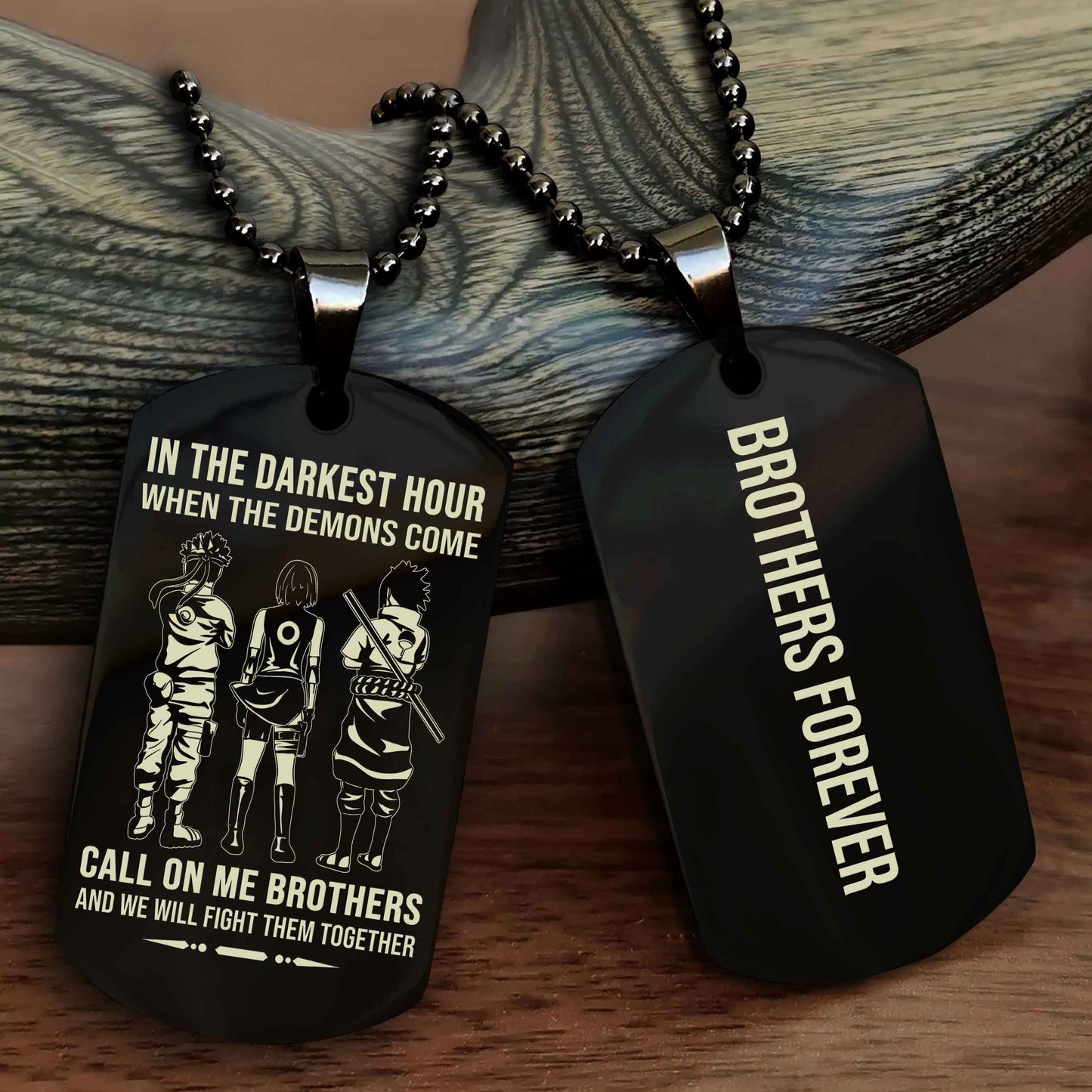 drb customizable engraved black dog tag double sided gift from brother, brother forevers