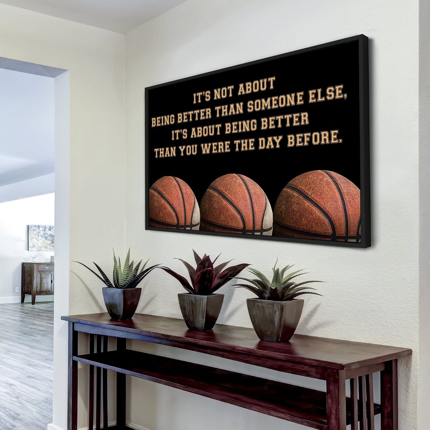 american football customizable poster canvas - it is not about better than someone else, it is about being better than you were the day before