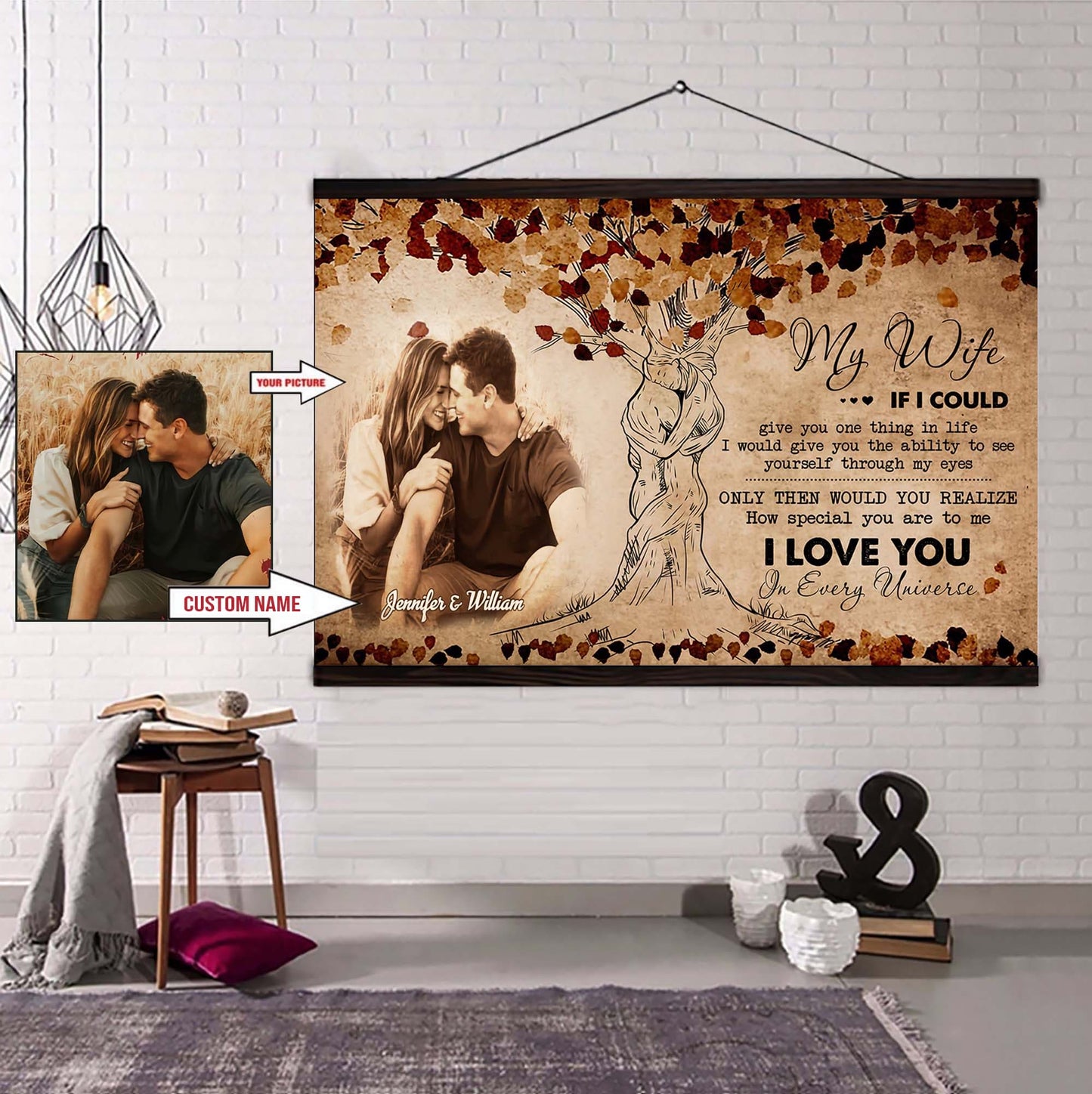 valentines gifts-poster canvas-custom image- husband to wife- marrying you was one of the best decision i ever made