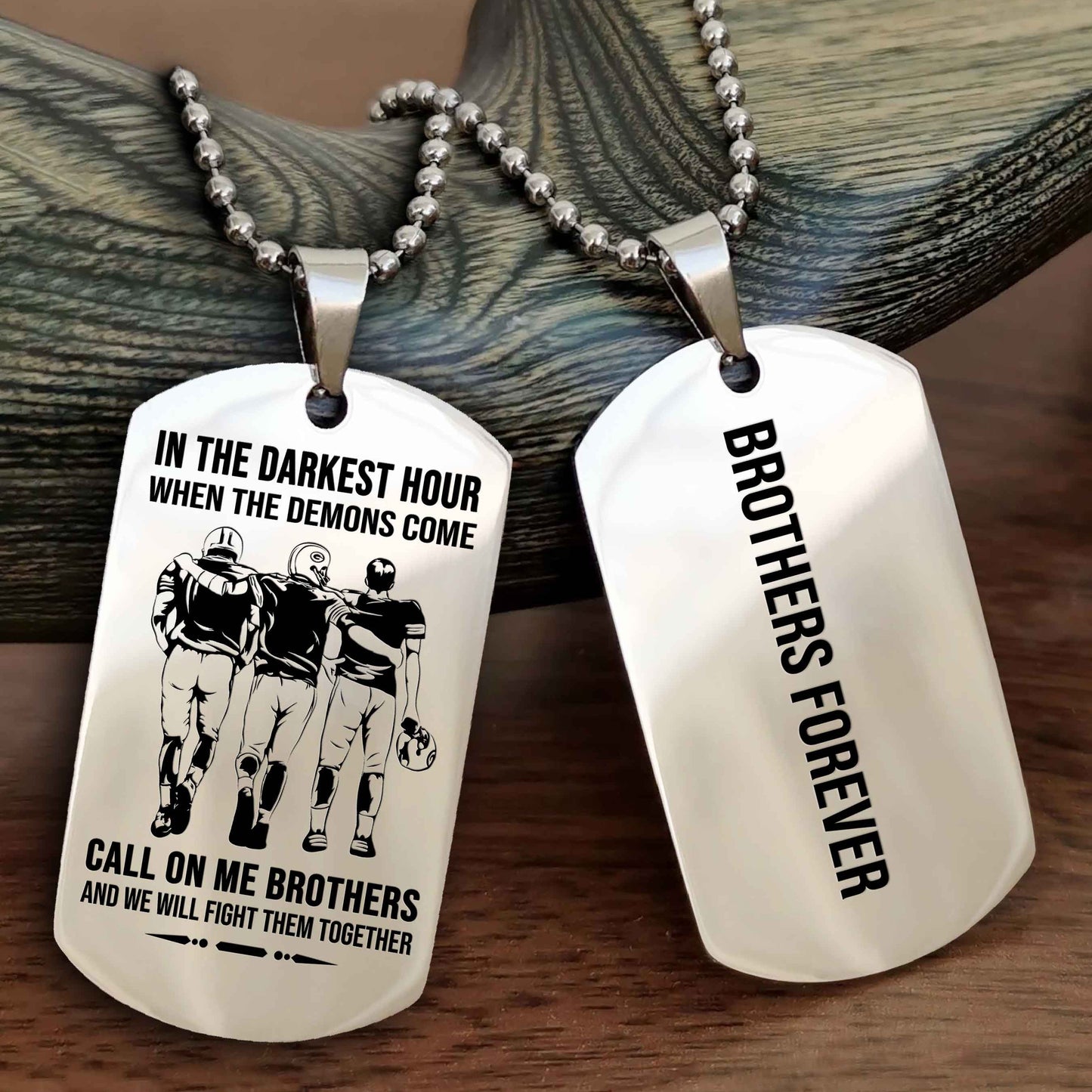 drb customizable engraved black dog tag double sided gift from brother, brother forevers