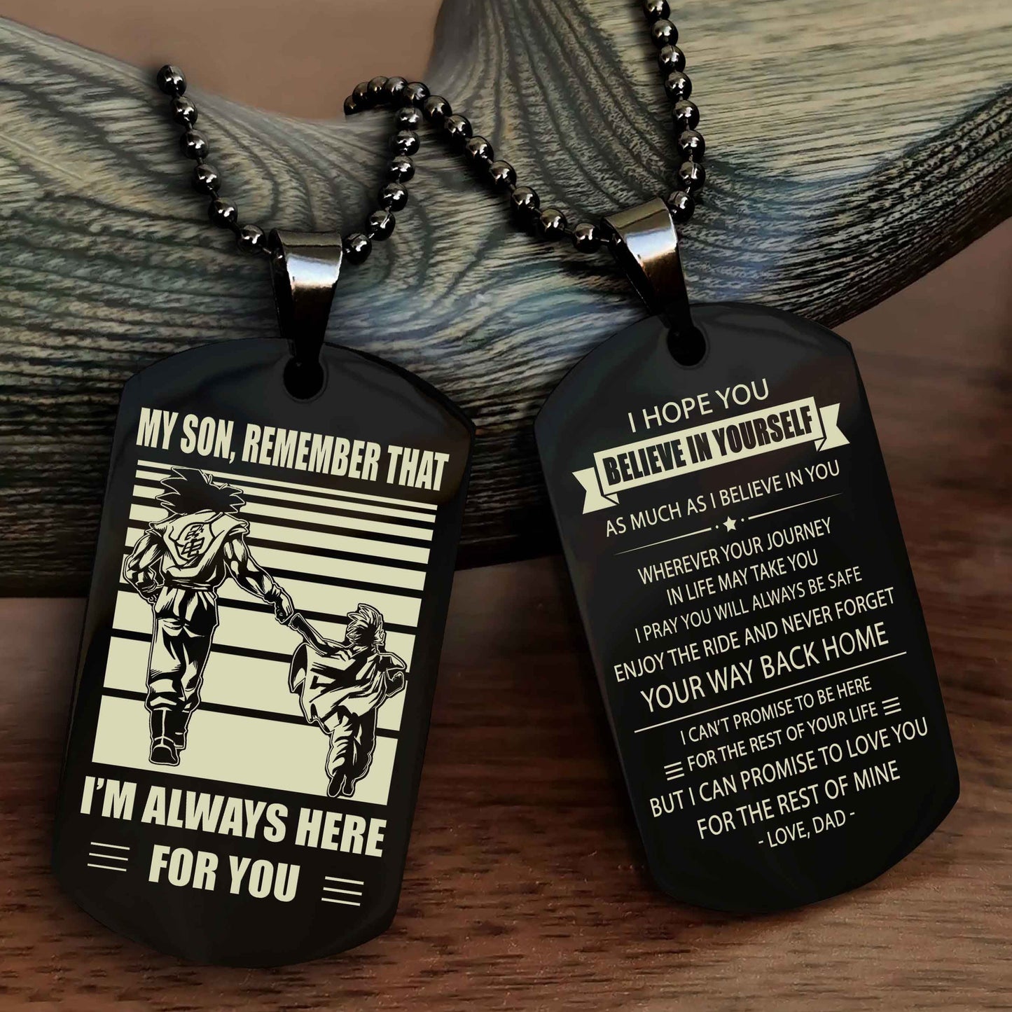DRB Personalized Double Sided Dog Tag My Son Remember That I Will Always Here Never Forget Your Way Back Home