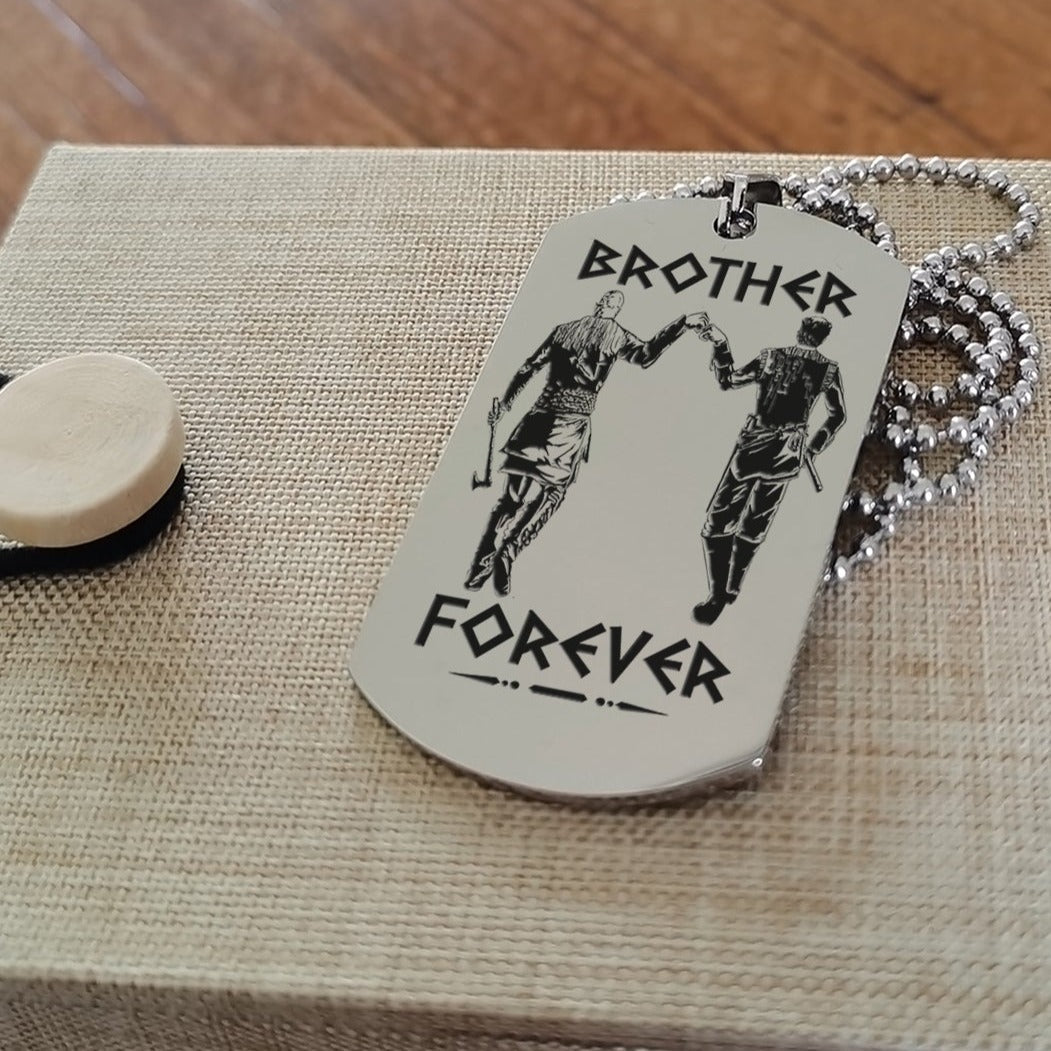 viking double side dog tag call on me brother and we will fight them together