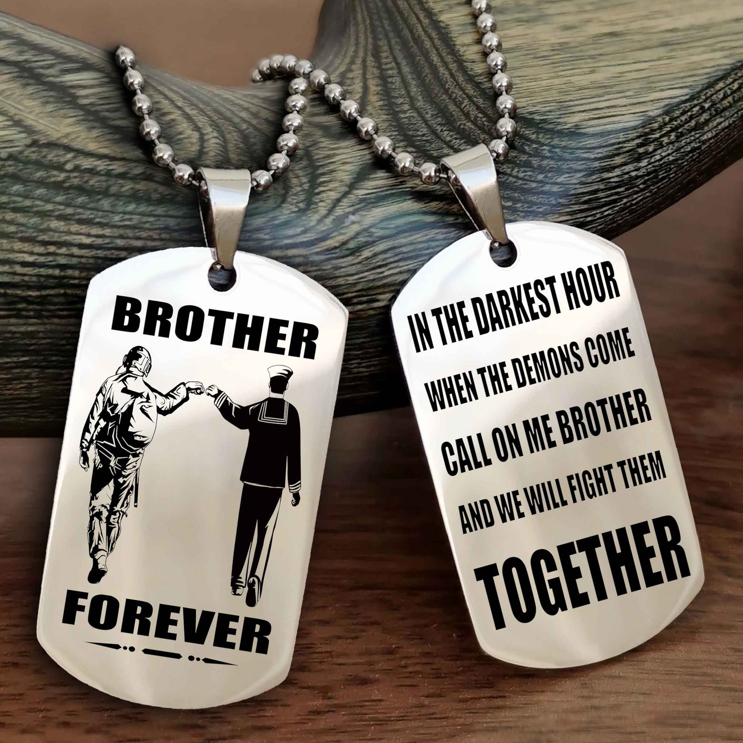 Soldier-Air force Personalized Double Sided Dog Tag For My Brother - Call On Me Brother And We Will Fight Them Together Gift For Your Friend