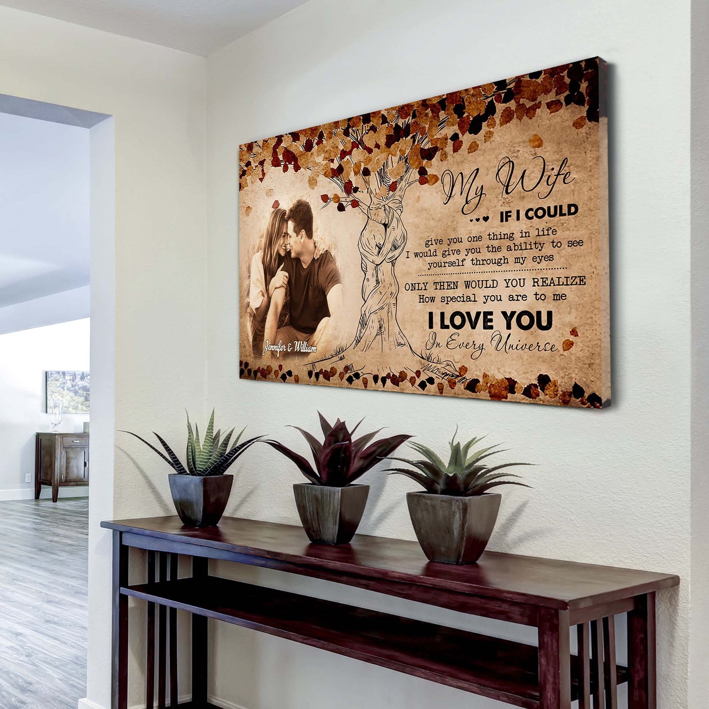 valentines gifts-poster canvas-custom image- husband to wife- marrying you was one of the best decision i ever made