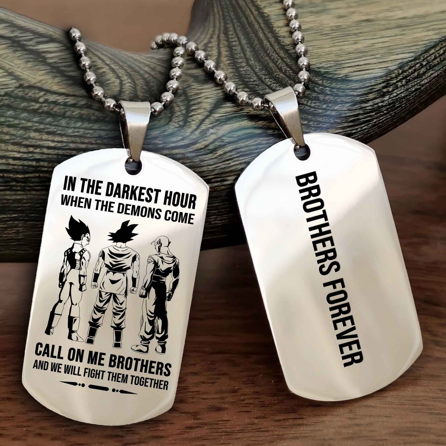drb customizable engraved black dog tag double sided gift from brother, brother forevers