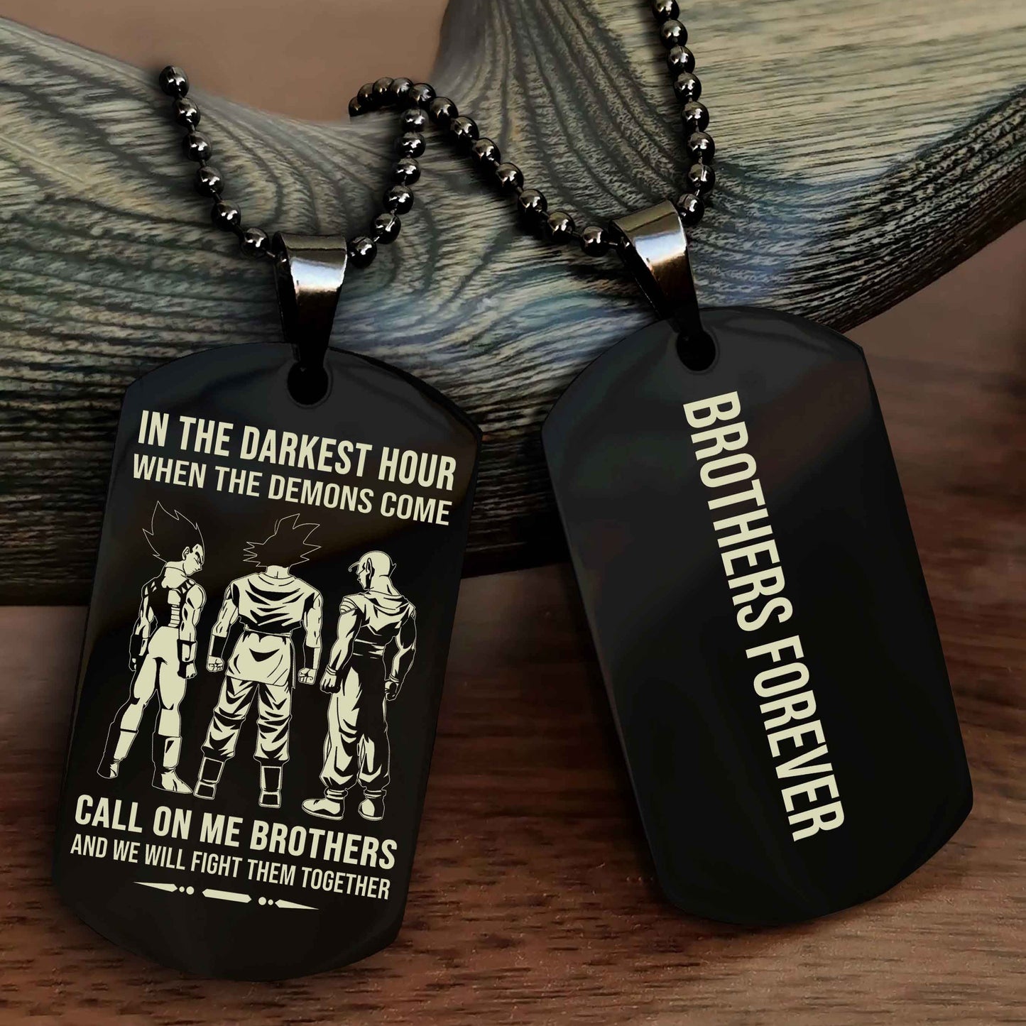 drb customizable engraved black dog tag double sided gift from brother, brother forevers