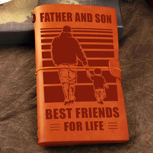 Family Customizable vintage journal notebook, Father And Son Best Friend For Life Vintagegift For Father Day