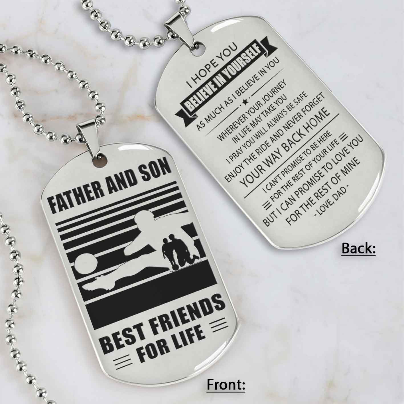 silver version basketball personalized double sided dog tag father and son best friends for life message on the back side