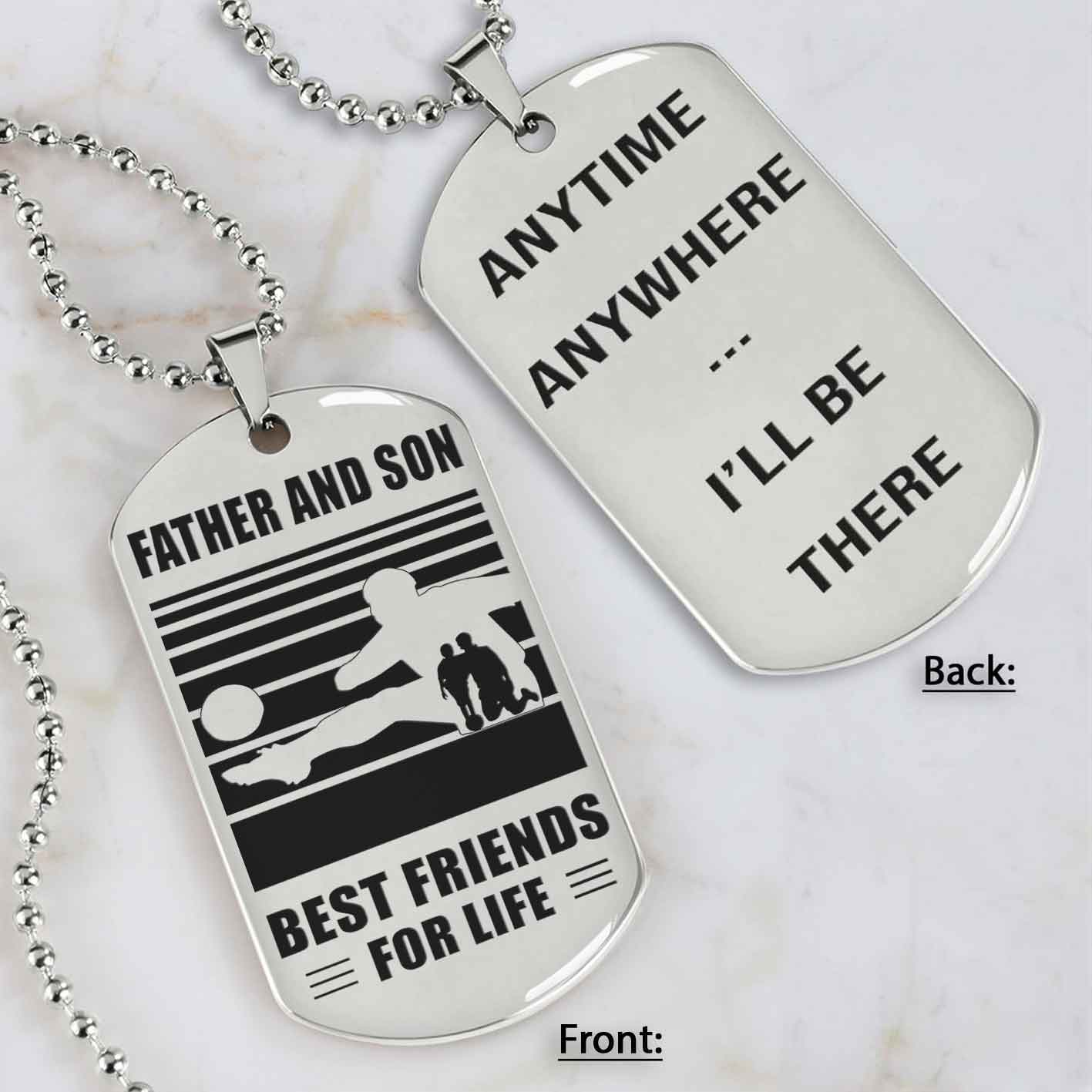 silver version basketball personalized double sided dog tag father and son best friends for life message on the back side