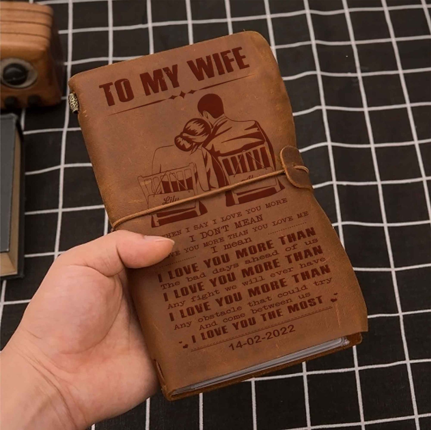valentines gifts vintage journal husband to wife when i say i love you more - i love you the most