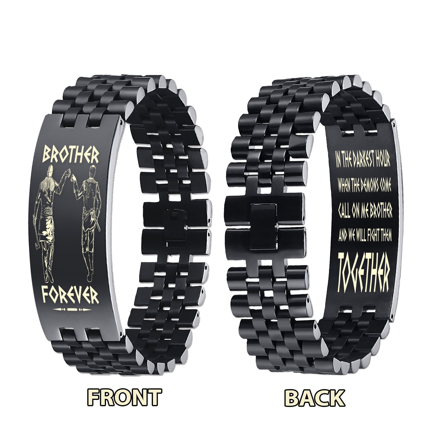 viking double side dog tag call on me brother and we will fight them together
