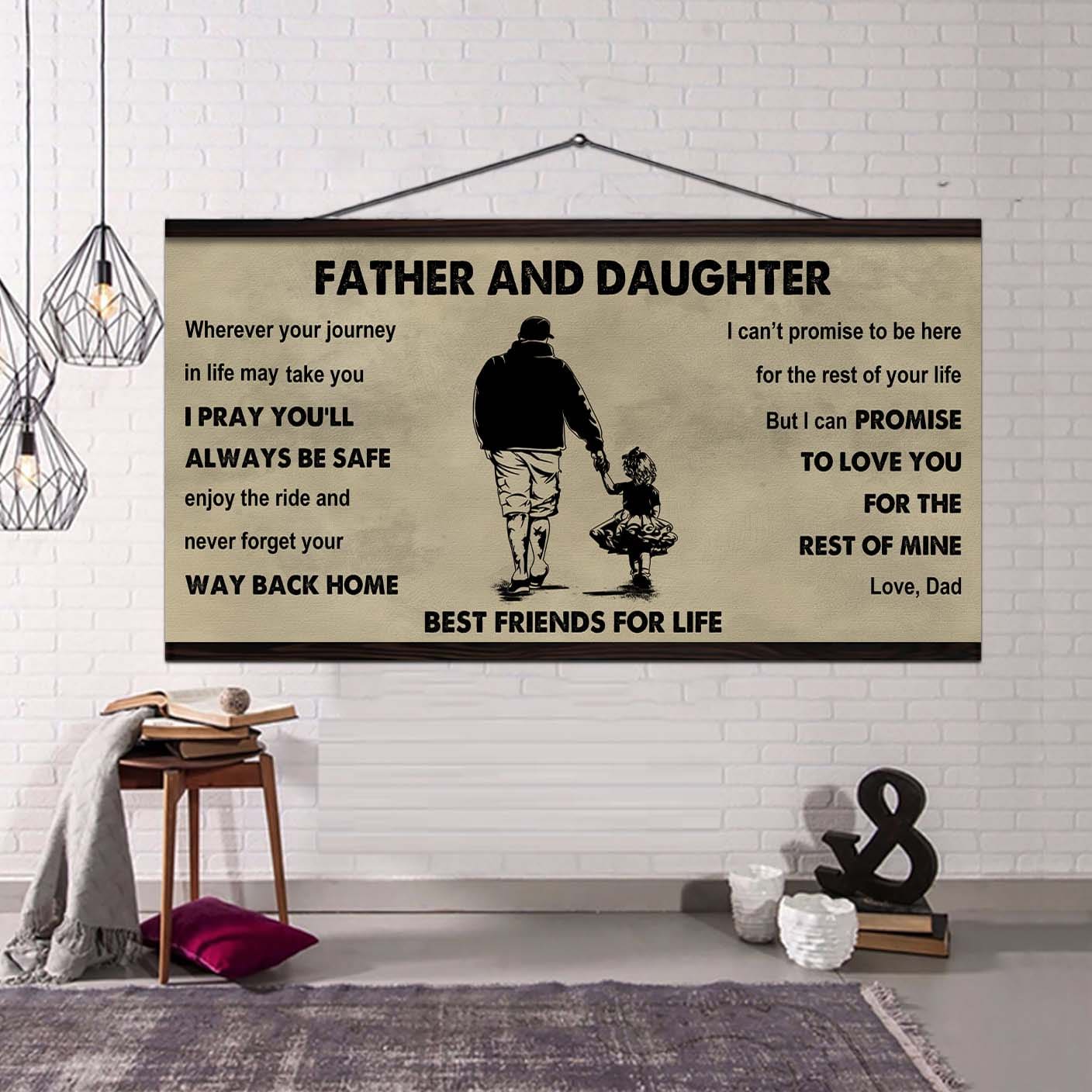 drb father and daughter best friends for life - ver 2 never forget your way back home poster canvas gift for son from father