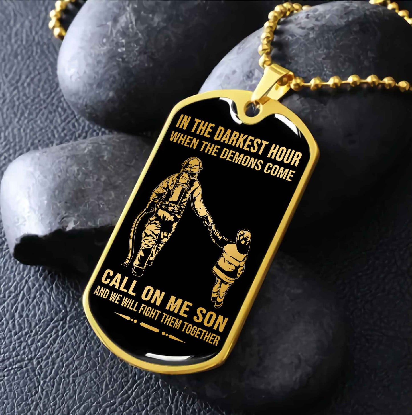 drb military chain silver plated 18k gold plated call on me son gift for your son