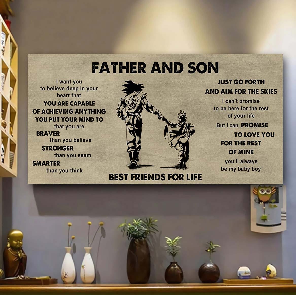 vikings father and son best friends for life - that you are braver than you believe poster canvas gift for son from father
