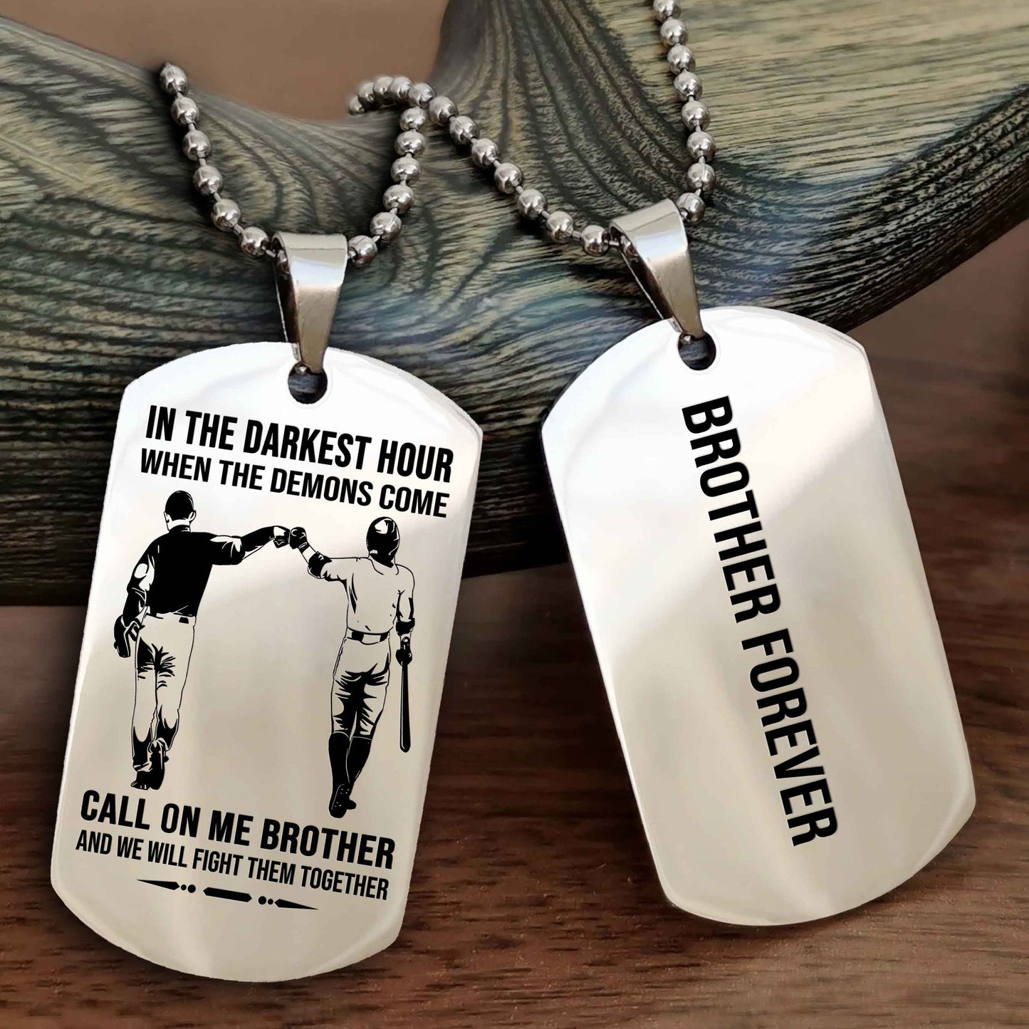 drb customizable engraved black dog tag double sided gift from brother, brother forevers