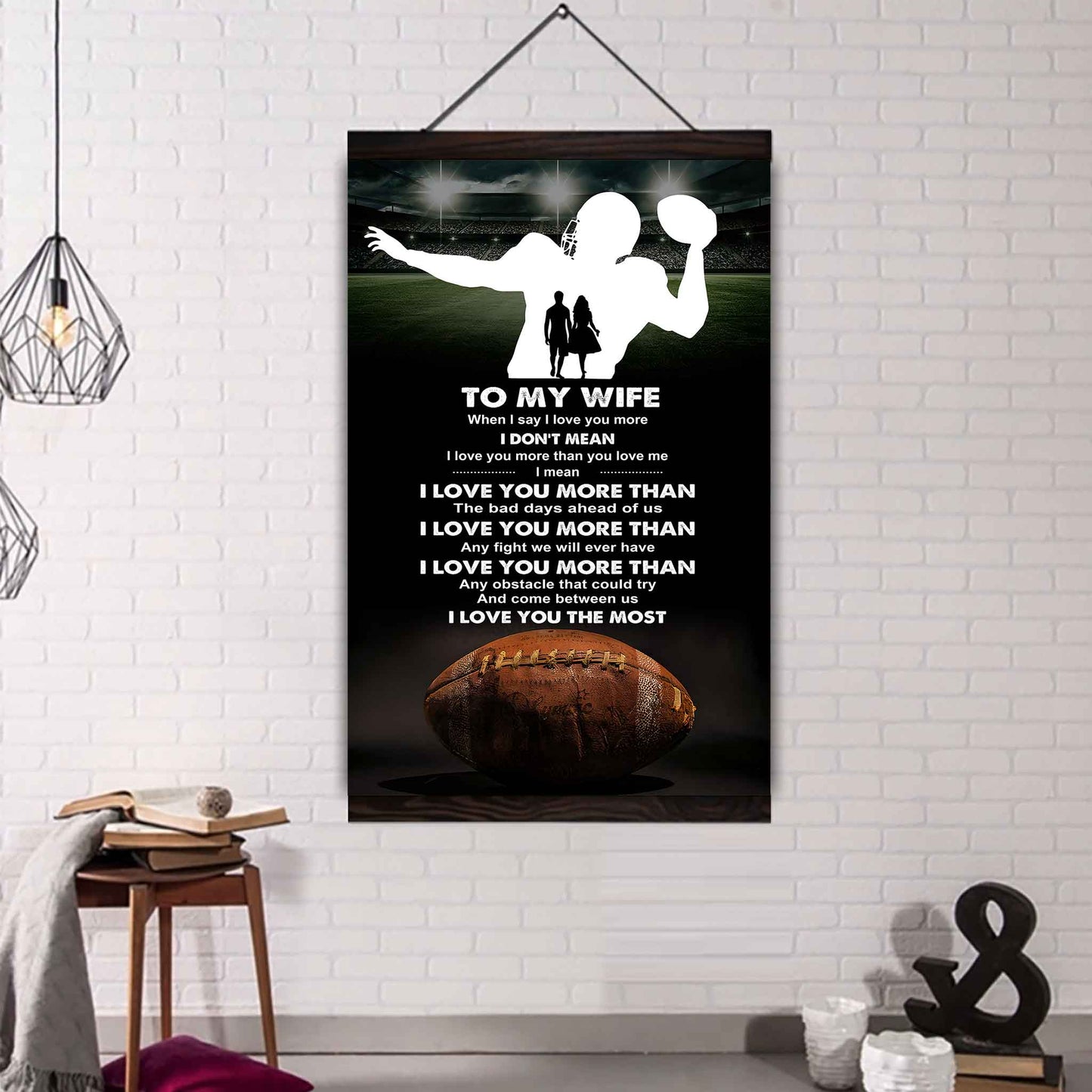 sport poster canvas to my wife when i say i love you more - i love you the most gift for your wife