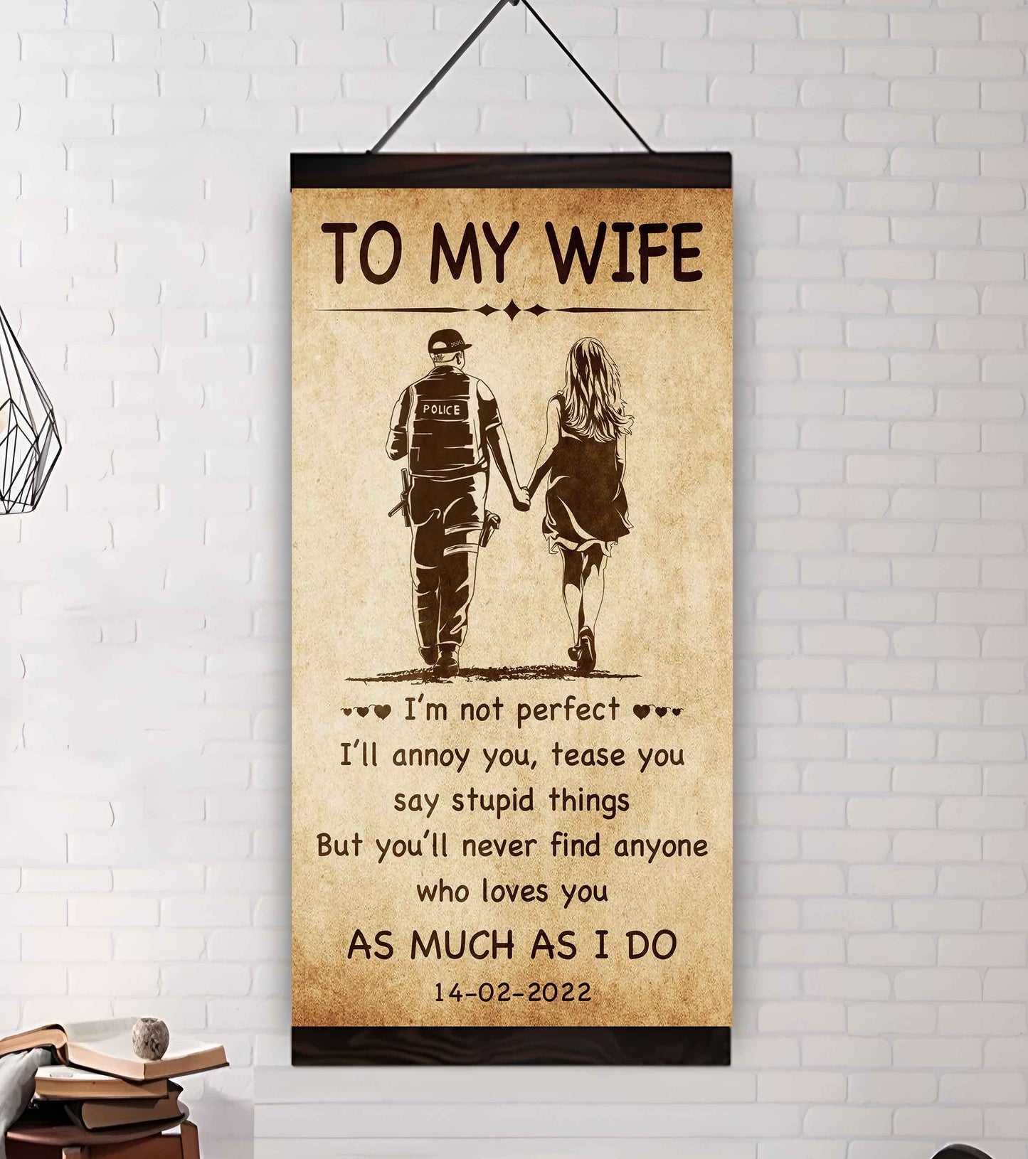 family poster canvas to my wife - i am not perfect