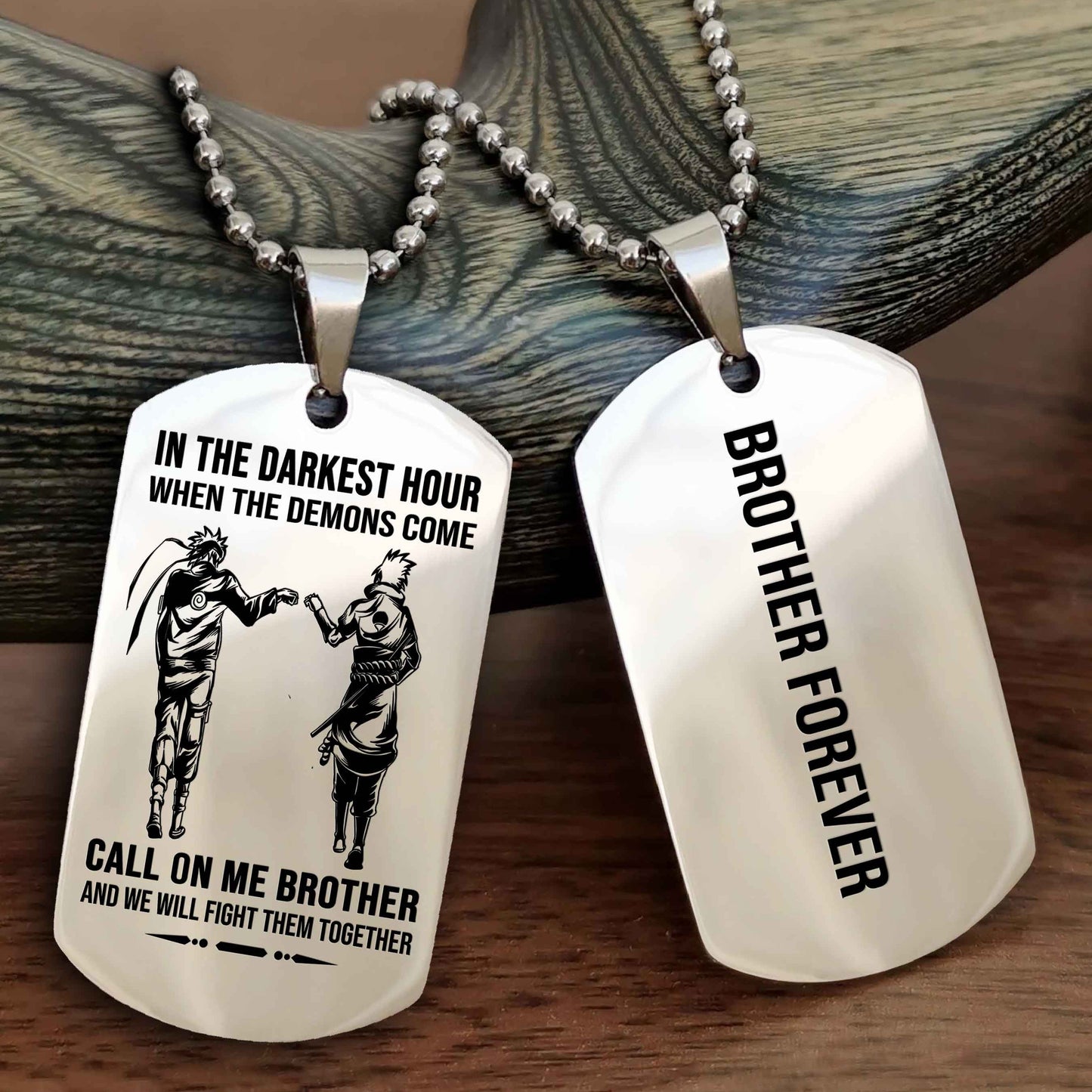 drb customizable engraved black dog tag double sided gift from brother, brother forevers