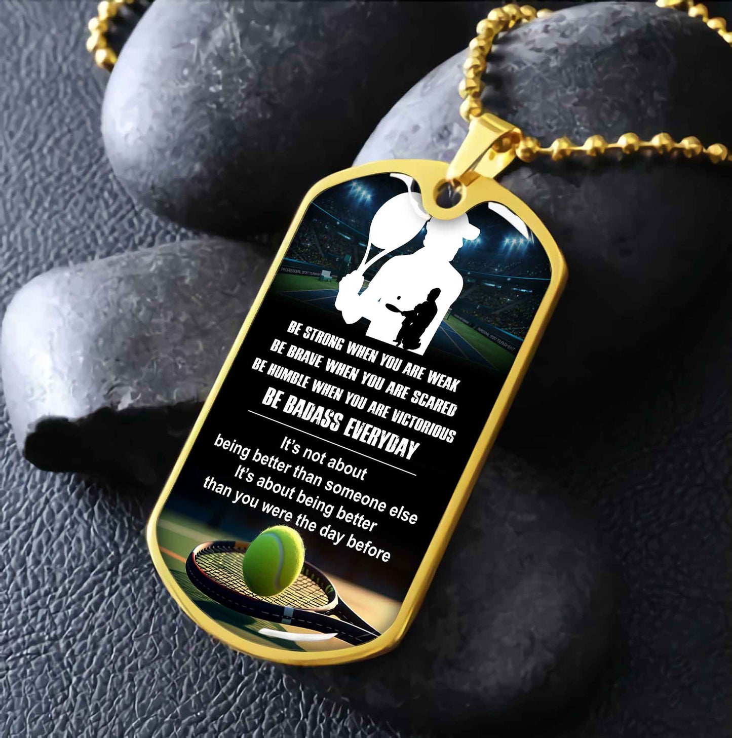 sport military chain 18k gold plated silver plated to my son from dad motivation message