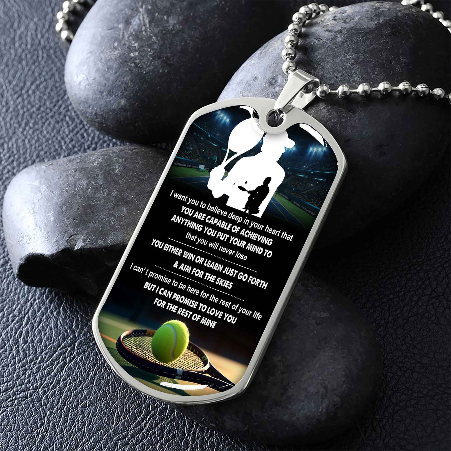 sport military chain 18k gold plated silver plated to my son from dad motivation message