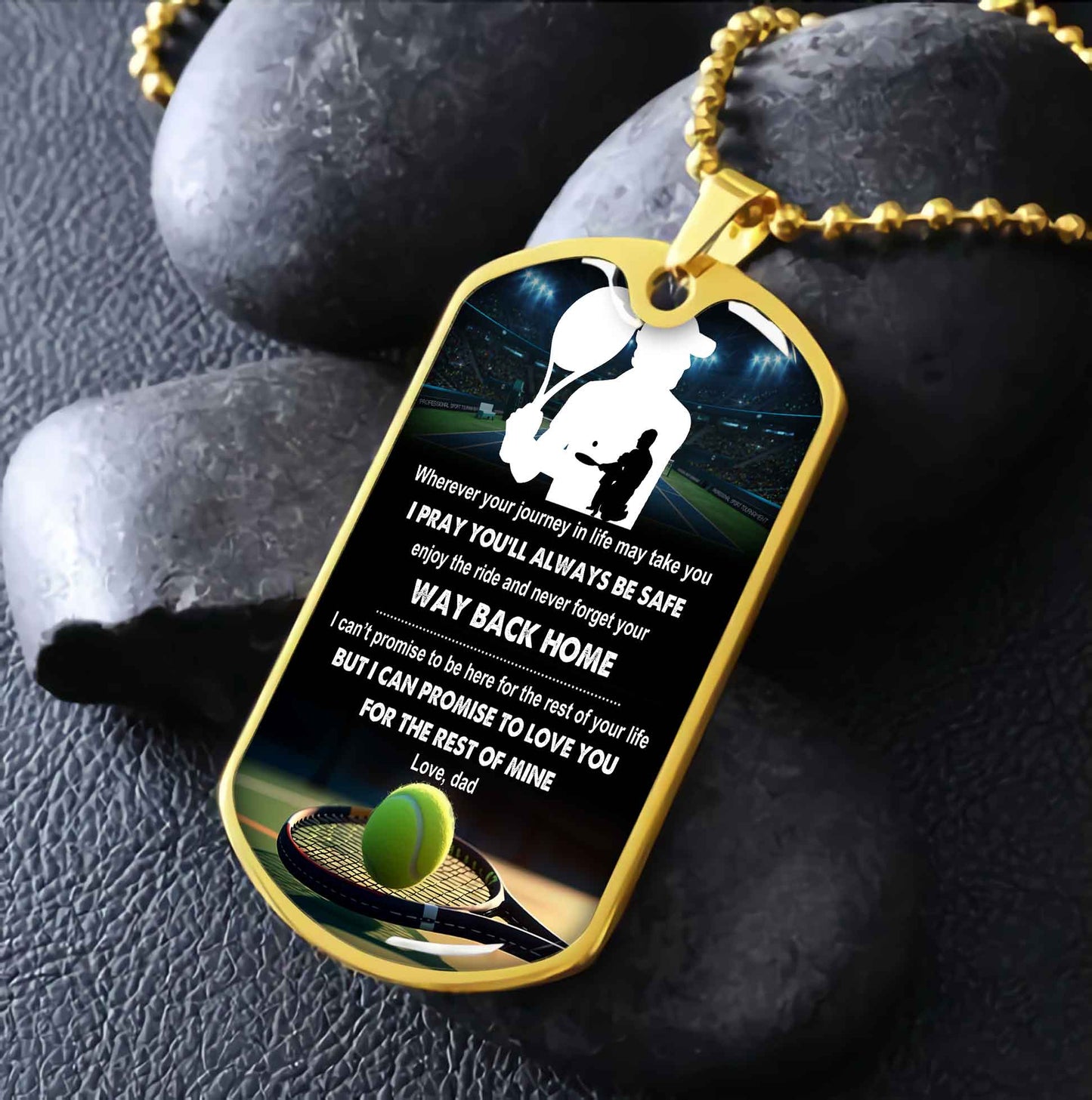 sport military chain 18k gold plated silver plated to my son from dad motivation message