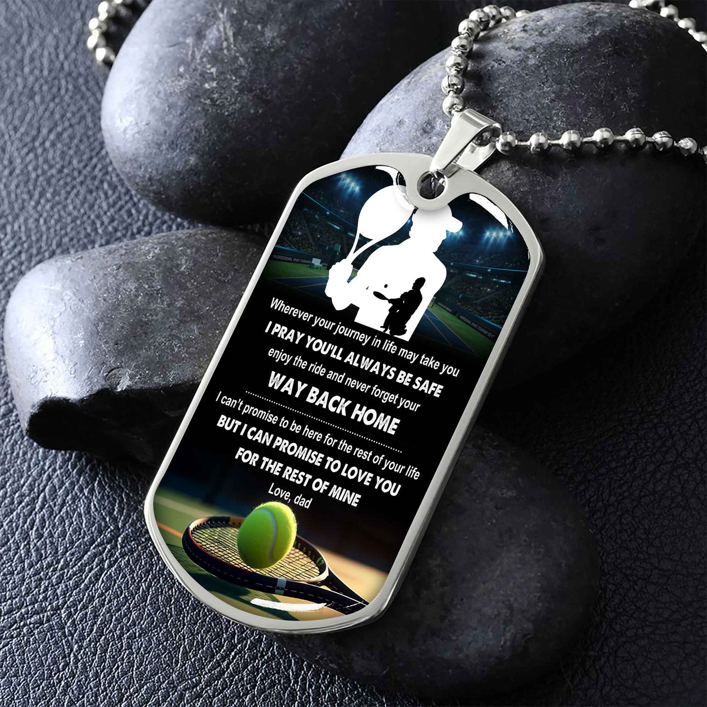 sport military chain 18k gold plated silver plated to my son from dad motivation message