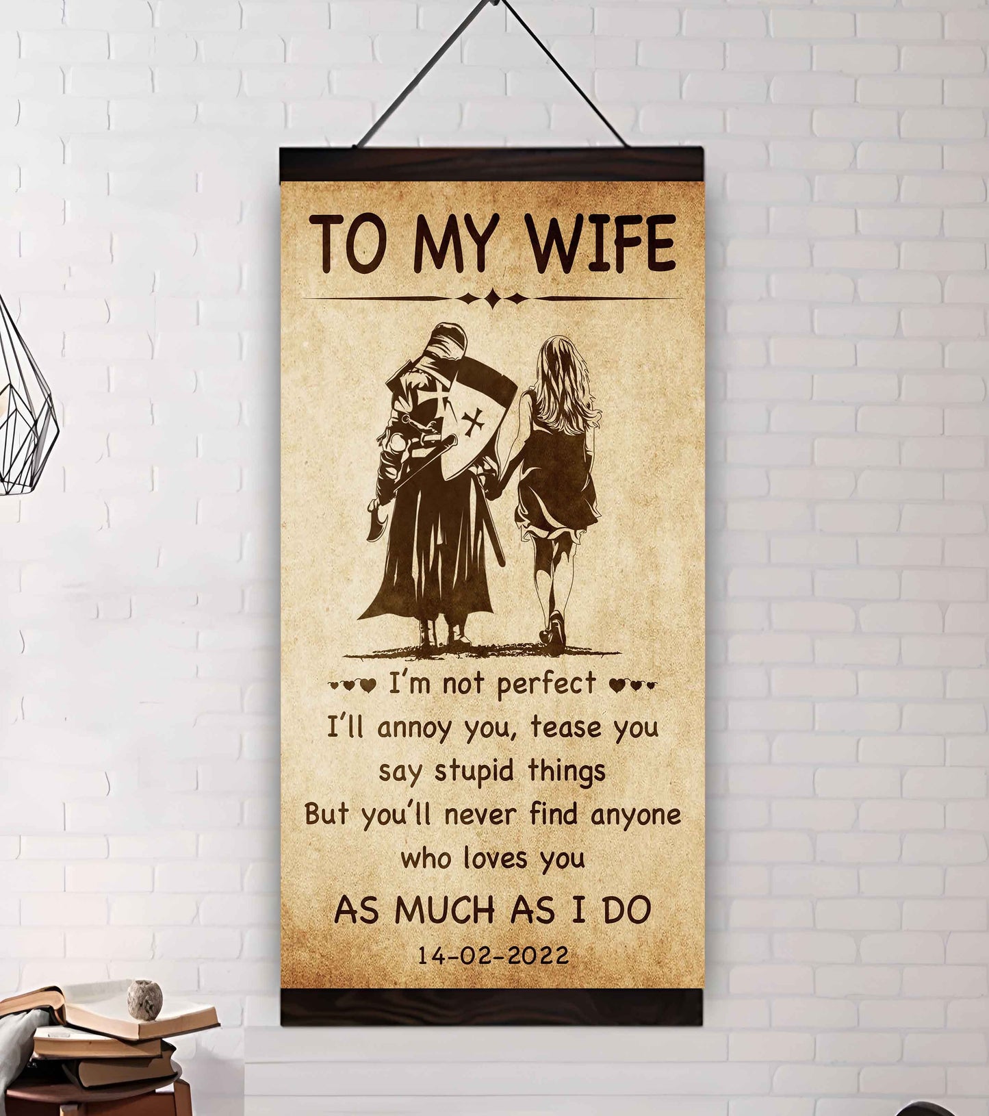 family poster canvas to my wife - i am not perfect