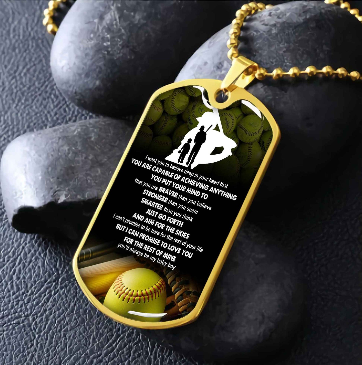 sport military chain 18k gold plated silver plated to my son from dad motivation message