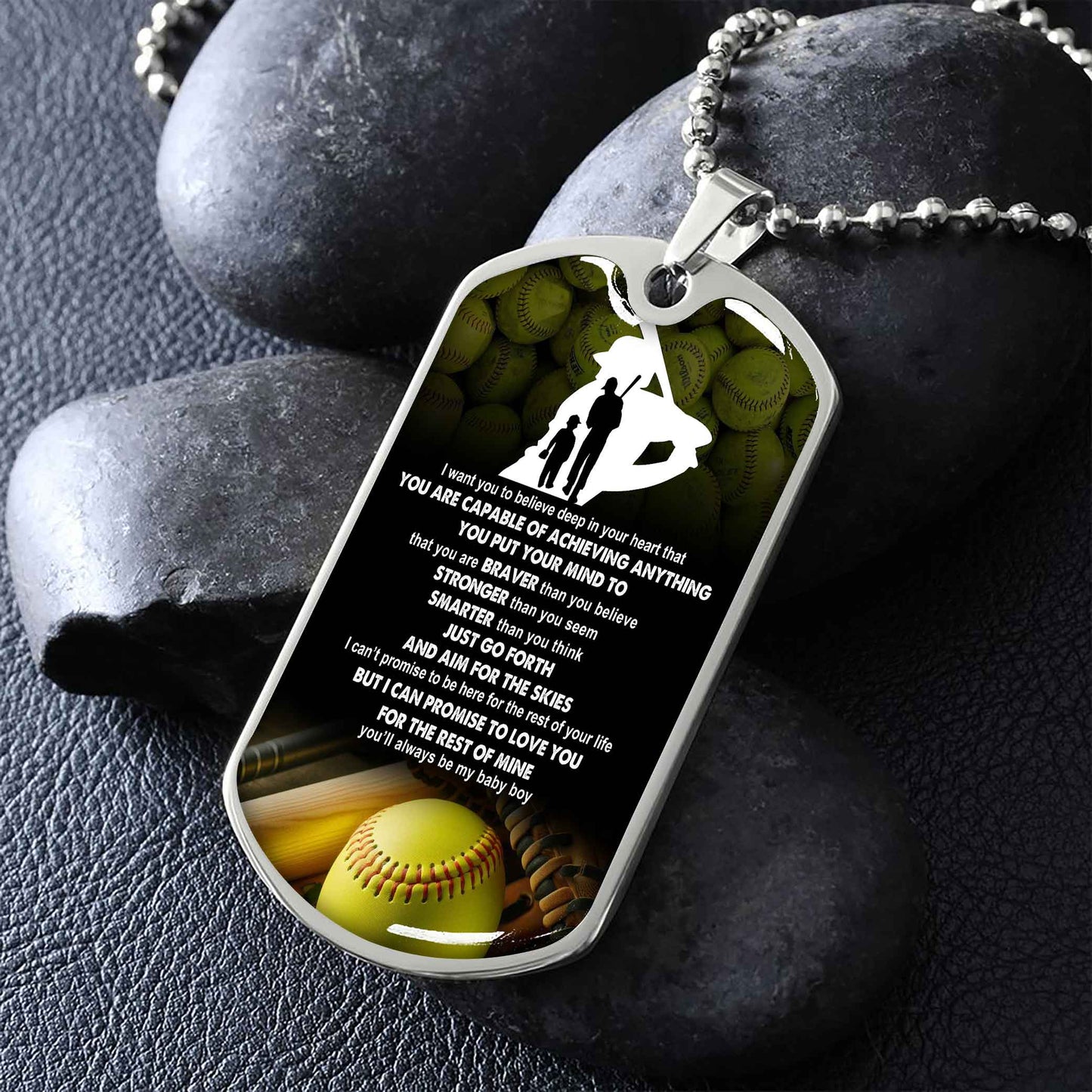 sport military chain 18k gold plated silver plated to my son from dad motivation message