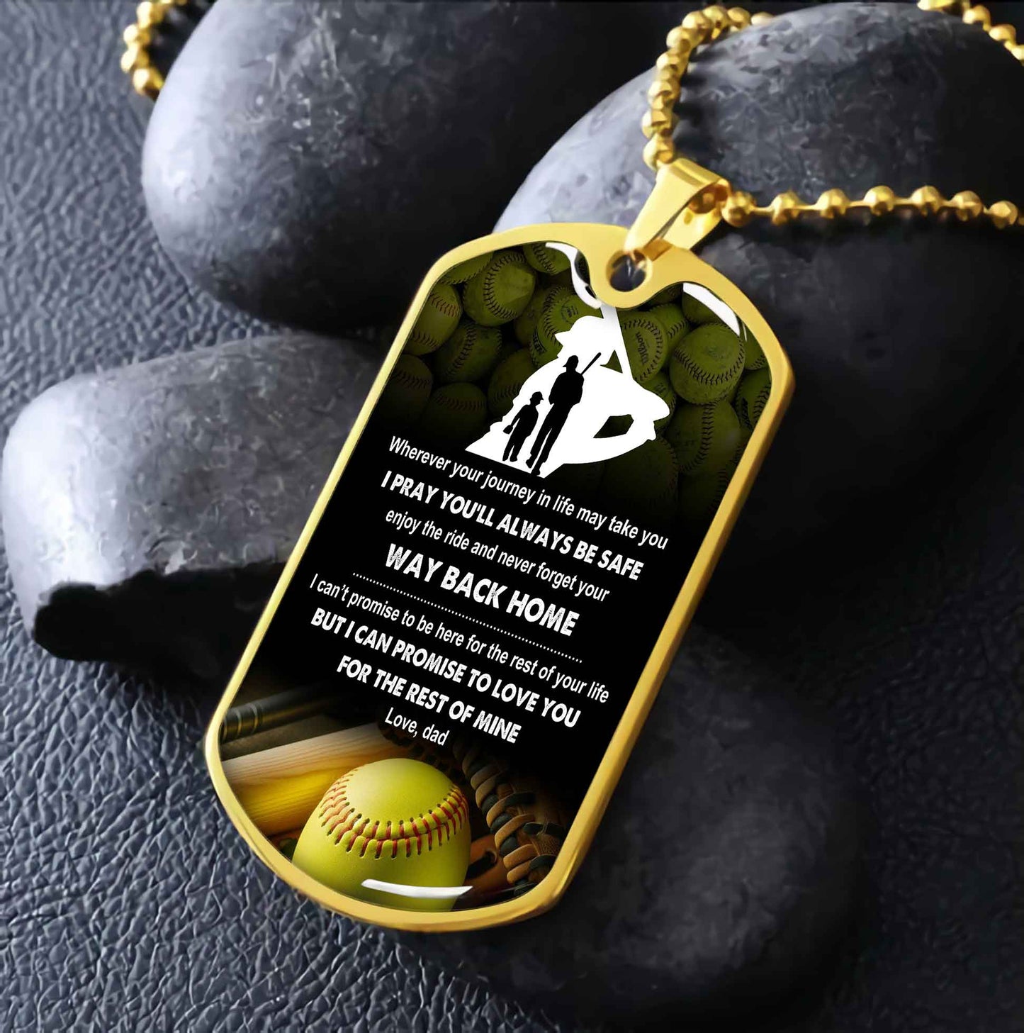 sport military chain 18k gold plated silver plated to my son from dad motivation message