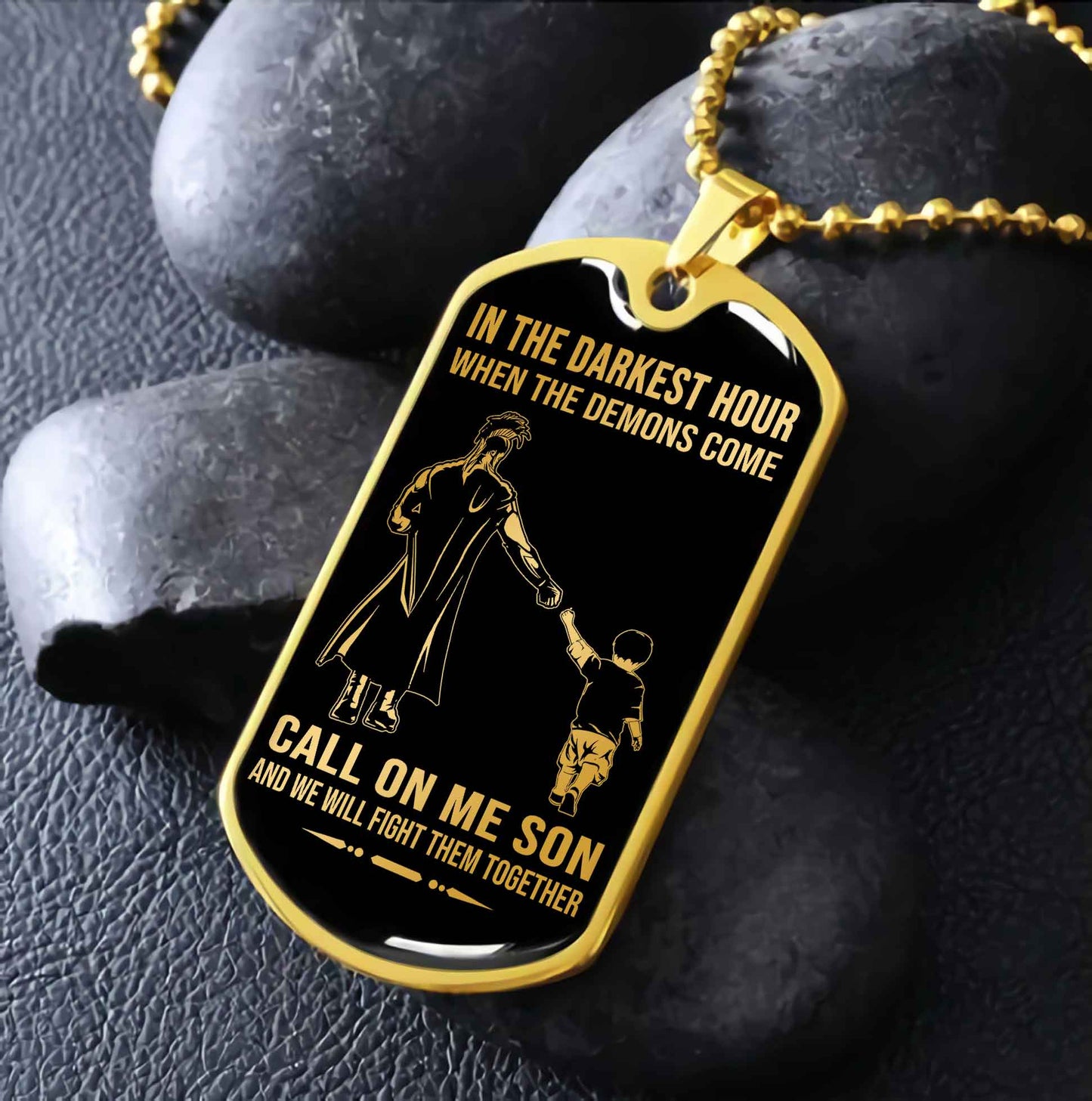 drb military chain silver plated 18k gold plated call on me son gift for your son
