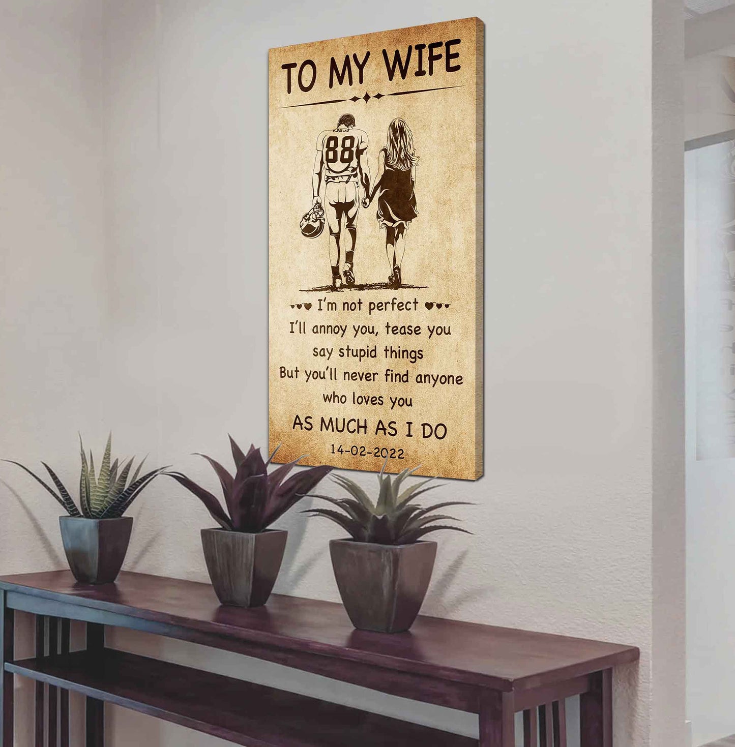 family poster canvas to my wife - i am not perfect