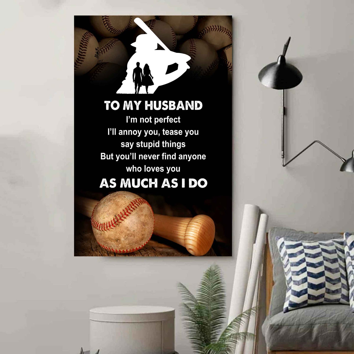 sport poster canvas to my husband i am not perfect gift for husband loving gift