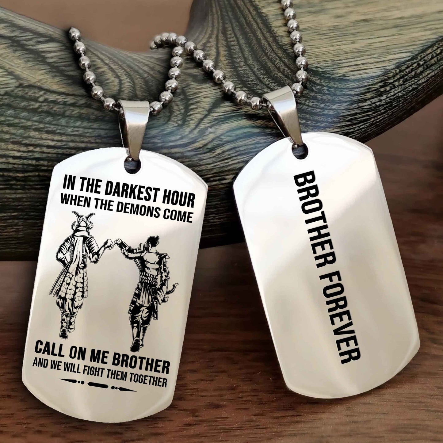 drb customizable engraved black dog tag double sided gift from brother, brother forevers