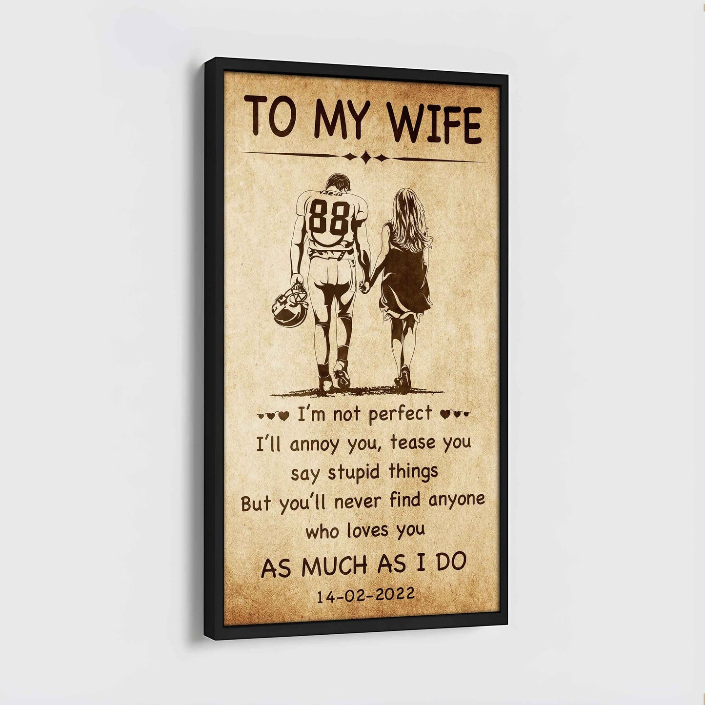 family poster canvas to my wife - i am not perfect