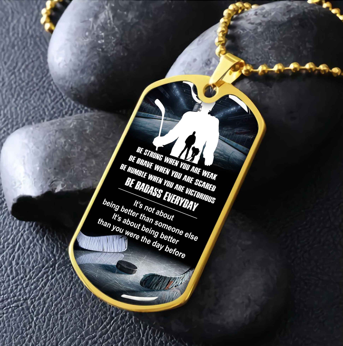 sport military chain 18k gold plated silver plated to my son from dad motivation message
