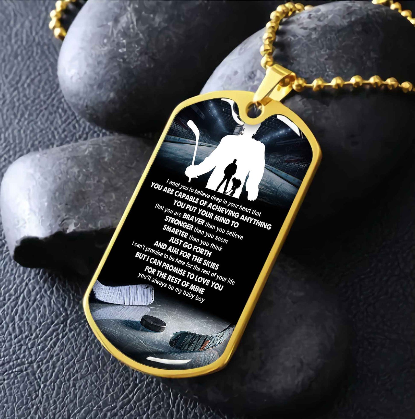 sport military chain 18k gold plated silver plated to my son from dad motivation message