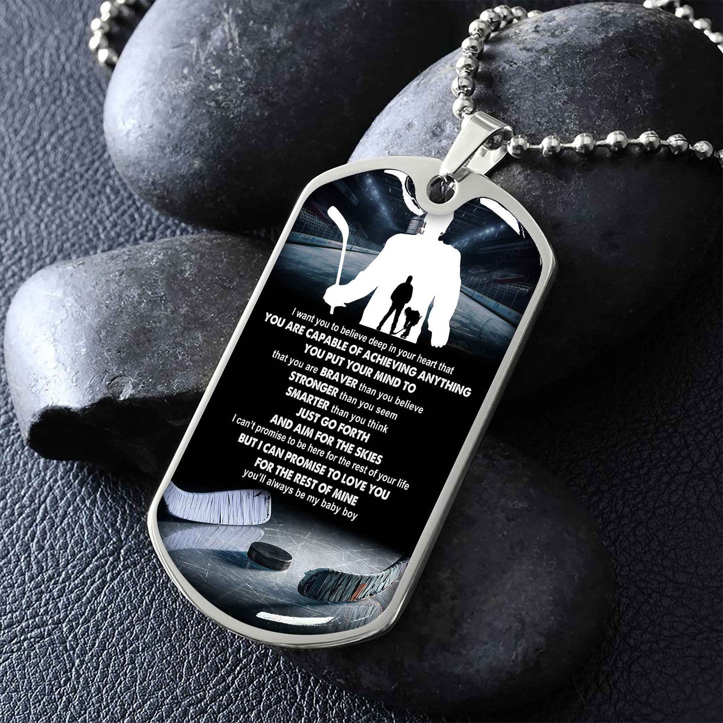 sport military chain 18k gold plated silver plated to my son from dad motivation message
