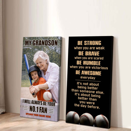 Soccer-My Grandson Be Strong When You Are Weak Be Awesome Everyday Set 2 Canvas Wall Art From Grandma To Grandson