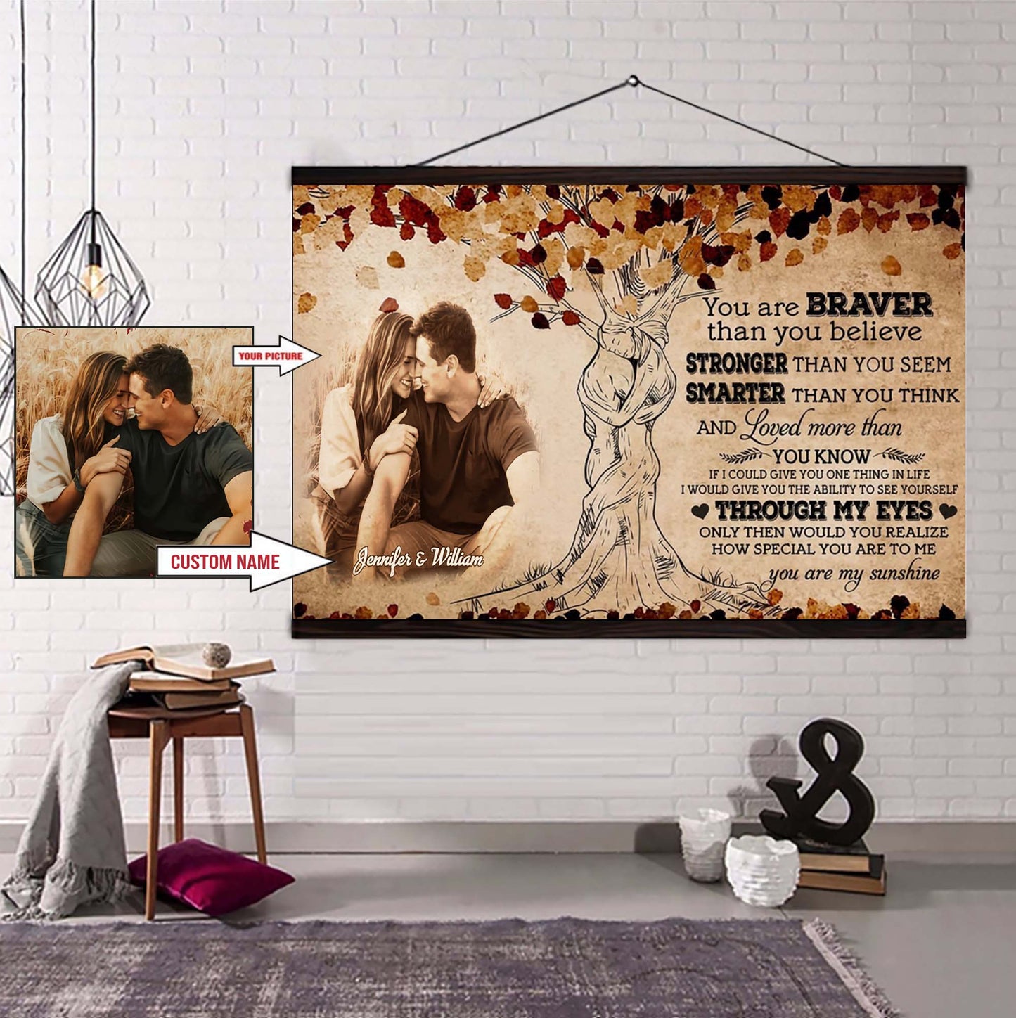 valentines gifts-poster canvas-custom image- husband to wife- marrying you was one of the best decision i ever made