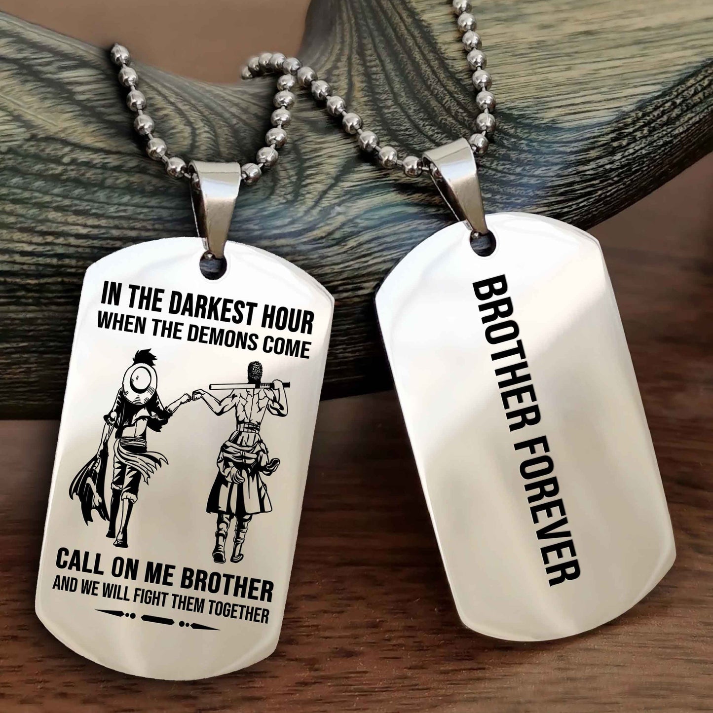 drb customizable engraved black dog tag double sided gift from brother, brother forevers