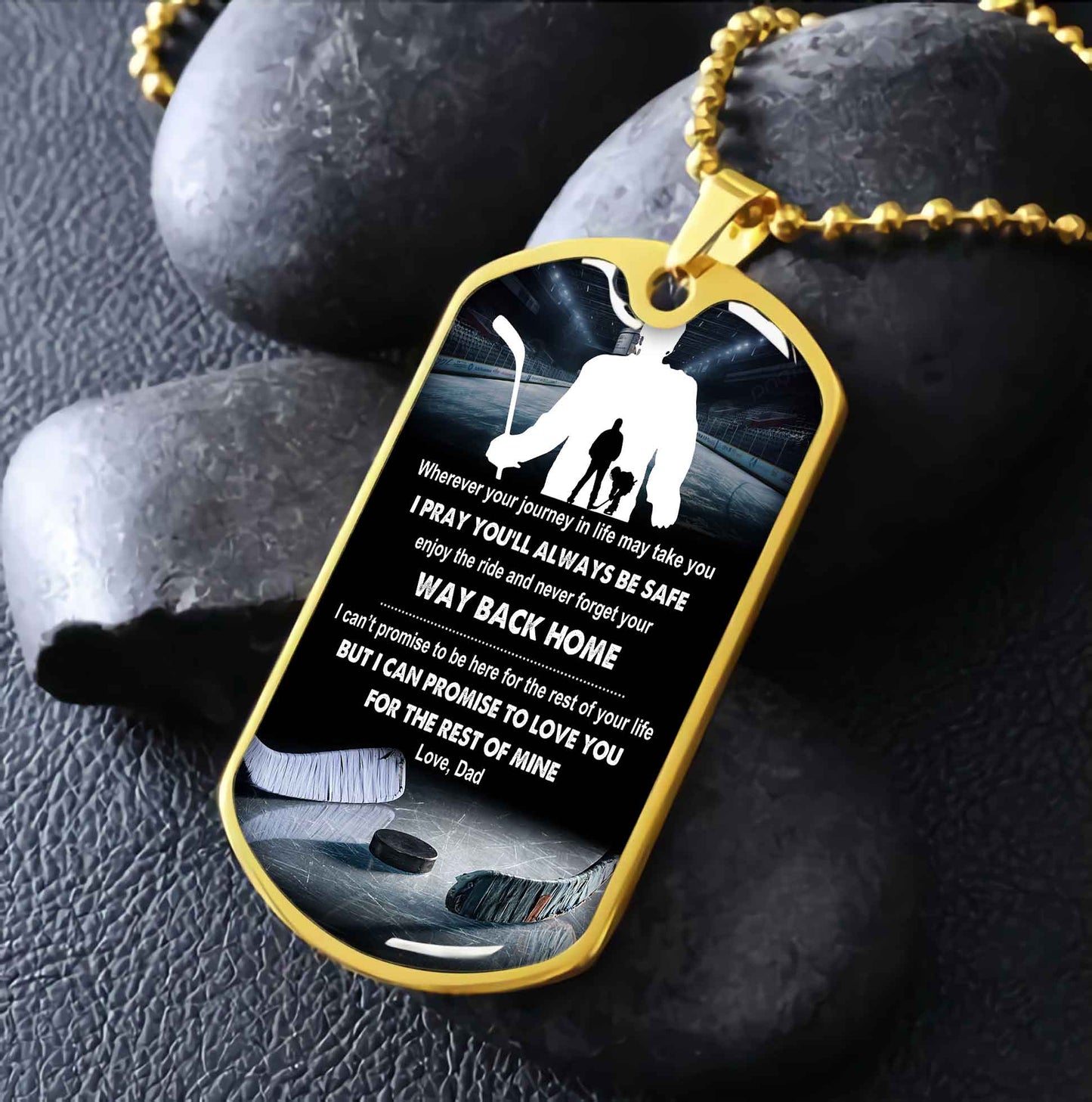 sport military chain 18k gold plated silver plated to my son from dad motivation message