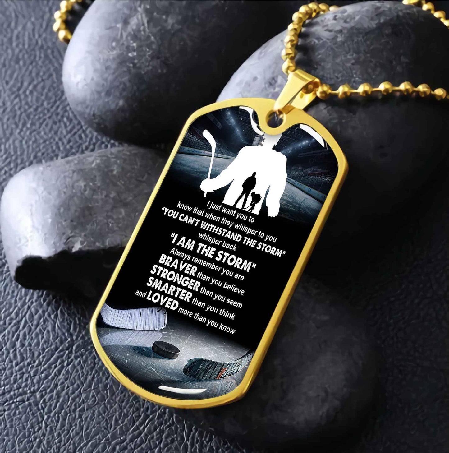 sport military chain 18k gold plated silver plated to my son from dad motivation message